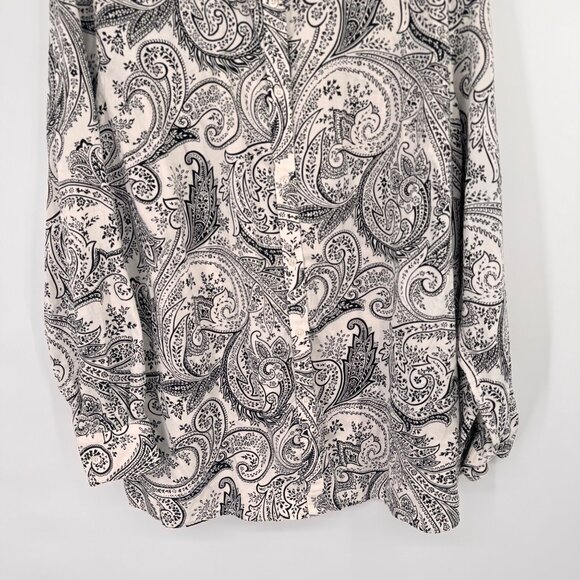 Lauren Ralph Lauren Womens Paisley Button-Down Shirt size 3X plus Black Cotton - Picture 7 of 14